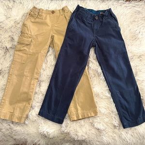 2 Pc Lands End Khaki/Navy Cargo Pants Bundle